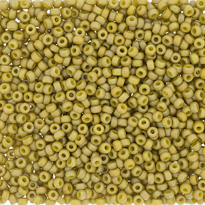 Miyuki 15 Round Seed Bead, 15-4693, Matte Opaque Glazed Honey Bee AB, 8 grams