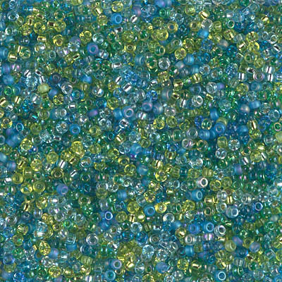 Miyuki 15/0 Round Seed Bead, 15-MIX-05, Mix - Electric Blue Lagoon, 8 grams
