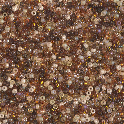 Miyuki 15/0 Round Seed Bead, 15-MIX-15, Mix - Golden Grains, 8 grams