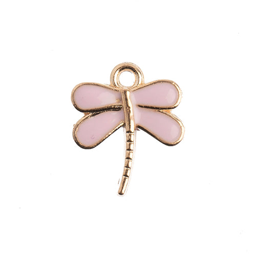 Sweet & Petite Charms, 13x16mm Dragonfly Pink, 10 pcs