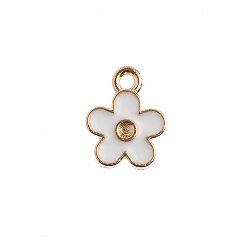 Sweet & Petite Charms, 10x12mm Small Flower White, 10 pcs
