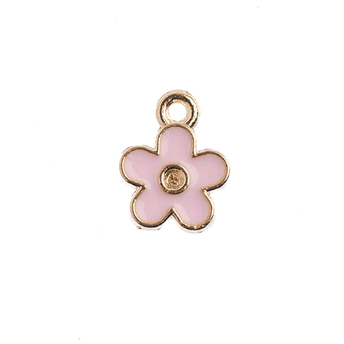 Sweet & Petite Charms, 10x12mm Small Flower Pink, 10 pcs