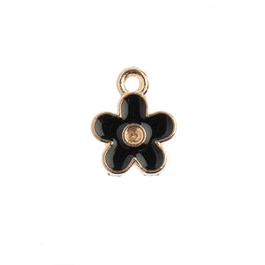 Sweet & Petite Charms, 10x12mm Small Flower Black, 10 pcs