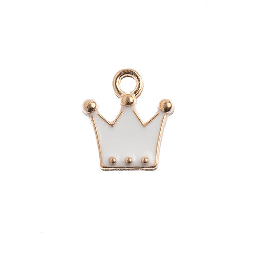 Sweet & Petite Charms, 11x12mm Crown White, 10 pcs