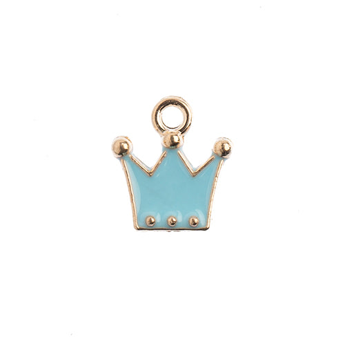 Sweet & Petite Charms, 11x12mm Crown Lt Blue, 10 pcs