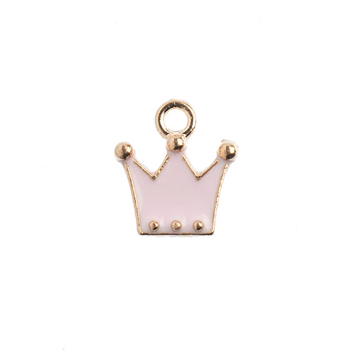 Sweet & Petite Charms, 11x12mm Crown Pink, 10 pcs