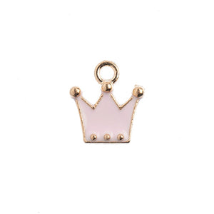 Sweet & Petite Charms, 11x12mm Crown Pink, 10 pcs