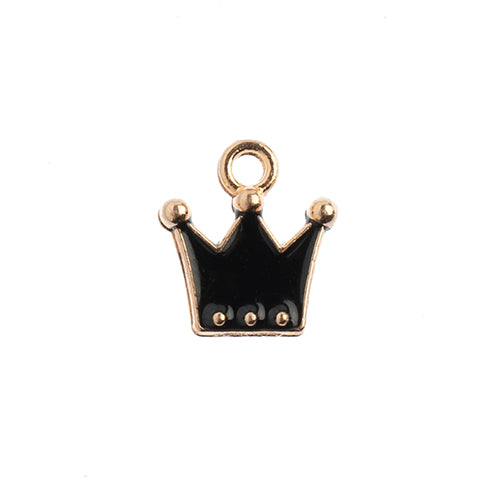 Sweet & Petite Charms, 11x12mm Crown Black, 10 pcs