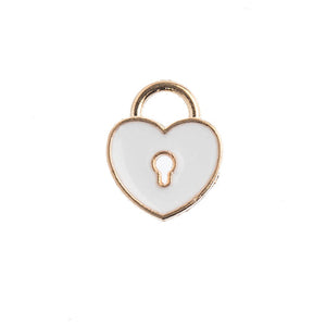 Sweet & Petite Charms, 11x13mm Heart Locket White, 10 pcs