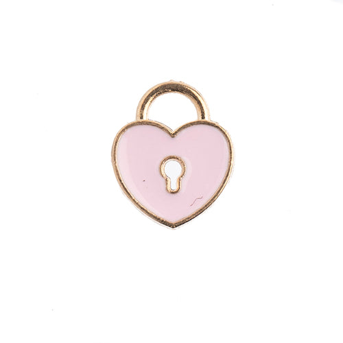 Sweet & Petite Charms, 11x13mm Heart Locket Pink, 10 pcs