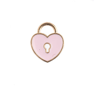Sweet & Petite Charms, 11x13mm Heart Locket Pink, 10 pcs