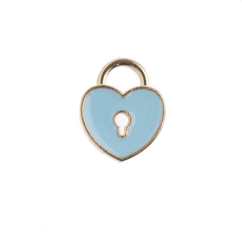 Sweet & Petite Charms, 11x13mm Heart Locket Light Blue, 10pcs