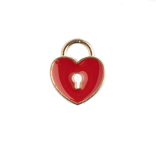 Sweet & Petite Charms, 11x13mm Heart Locket red, 10 pcs