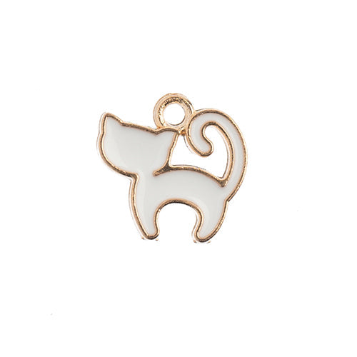 Sweet & Petite Charms, 13x13mm Kitty Cat White, 10 pcs