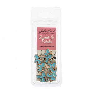 Sweet & Petite Charms, 13x13mm Kitty Cat Lt Blue, 10 pcs