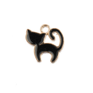 Sweet & Petite Charms, 13x13mm Kitty Cat Black, 10 pcs