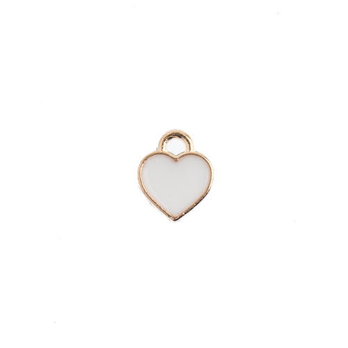 Sweet & Petite Charms, 7x8mm Small Hearts White, 10 pcs