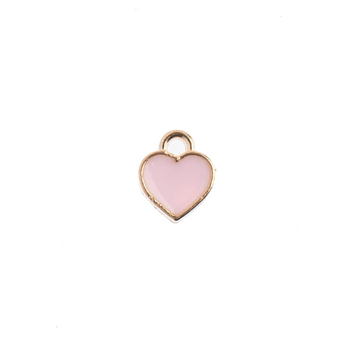 Sweet & Petite Charms, 7x8mm Small Hearts Pink, 10 pcs