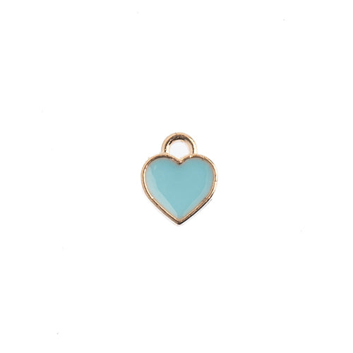 Sweet & Petite Charms, 7x8mm Small Hearts Light Blue, 10 pcs