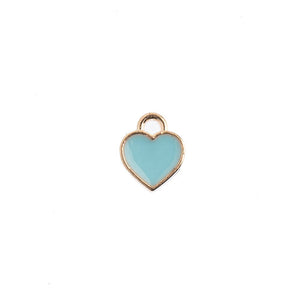 Sweet & Petite Charms, 7x8mm Small Hearts Light Blue, 10 pcs