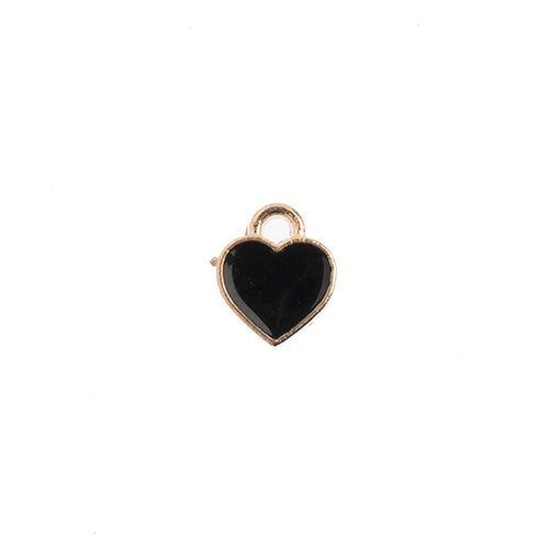 Sweet & Petite Charms, 7x8mm Small Hearts Black, 10 pcs