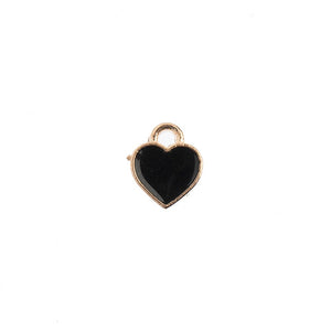 Sweet & Petite Charms, 7x8mm Small Hearts Black, 10 pcs