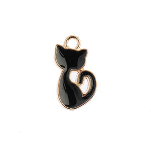 Sweet & Petite Charms, 8x15mm Retro Cat Black, 10 pcs