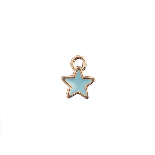 Sweet & Petite Charms, 7x9mm Tiny Star Light Blue, 10 pcs