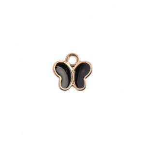 Sweet & Petite Charms, 8x8mm Butterfly Black, 10 pcs