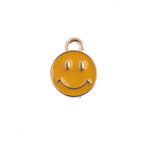 Sweet & Petite Charms, 10x13mm Happy Face Gold, 10 pcs