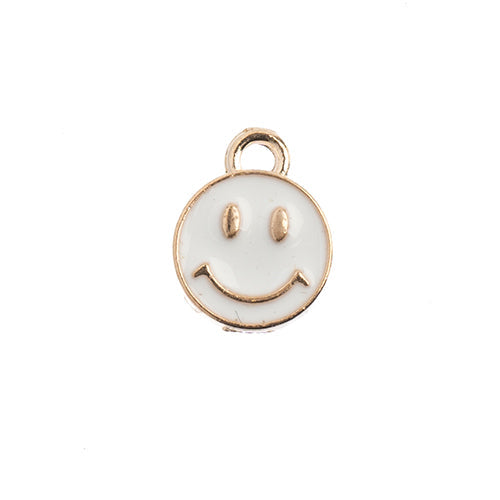 Sweet & Petite Charms, 10x13mm Happy Face White, 10 pcs