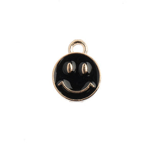 Sweet & Petite Charms, 10x13mm Happy Face Black, 10 pcs