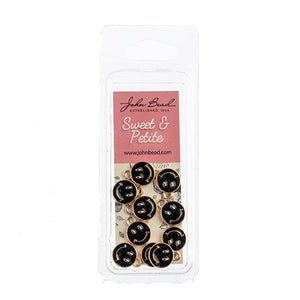 Sweet & Petite Charms, 10x13mm Happy Face Black, 10 pcs