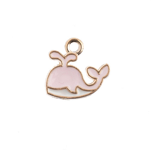 Sweet & Petite Charms, 14x13mm Whale Pink Pink, 10 pcs