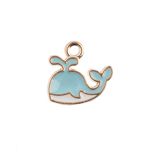 Sweet & Petite Charms, 14x13mm Whale Light Blue, 10 pcs