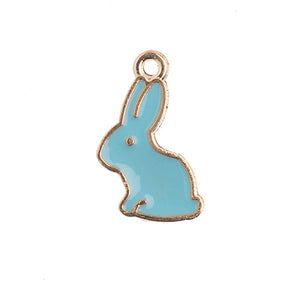 Sweet & Petite Charms, 9x18mm Bunny Rabbit Light Blue, 10 pcs