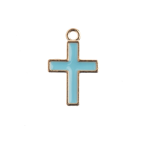 Sweet & Petite Charms, 17x11mm Cross Light Blue, 10 pcs