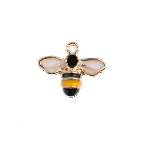 Sweet & Petite Charms, 12x15mm Bumble Bee Yellow/Black, 8pcs