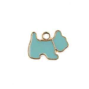 Sweet & Petite Charms, 14x11mm Scottie Dog Light Blue, 10 pcs