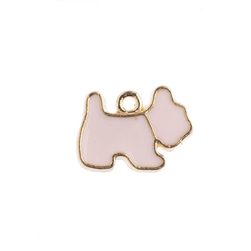 Sweet & Petite Charms, 14x11mm Scottie Dog Pink, 10 pcs