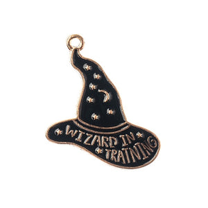 Sweet & Petite Halloween Charms, 31x24mm Wizard Hat, 6pcs