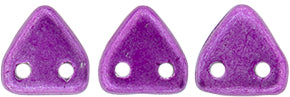 CzechMates Two Hole Triangle, Saturated Metallic Spring Crocus