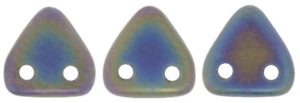 CzechMates Two Hole Triangle, Matte Iris Green