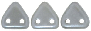 CzechMates Two Hole Triangle, Pearl Coat Silver