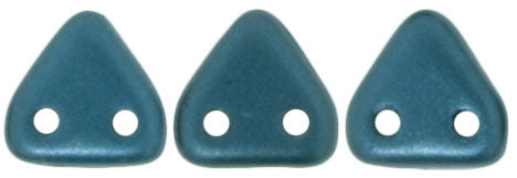 CzechMates Two Hole Triangle, Pearl Coat Steel Blue