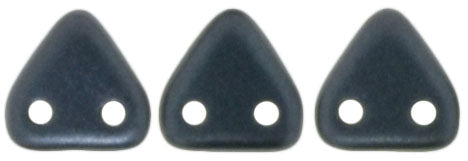 CzechMates Two Hole Triangle, Pearl Coat Charcoal