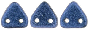 CzechMates Two Hole Triangle, Metallic Suede Blue