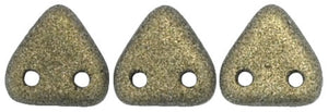 CzechMates Two Hole Triangle, Metallic Suede Gold