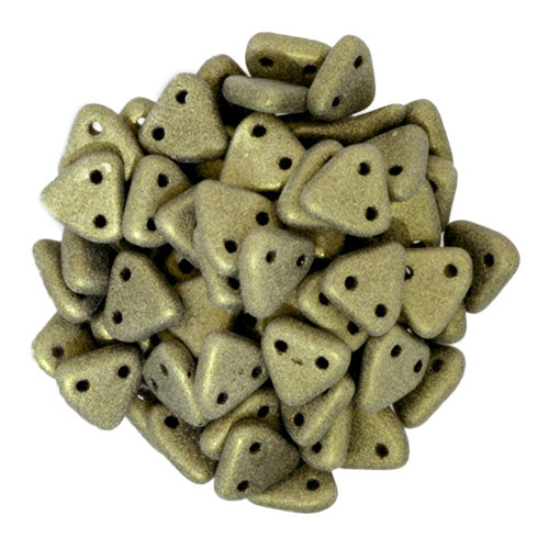 CzechMates Two Hole Triangle, Metallic Suede Gold