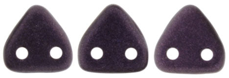 CzechMates Two Hole Triangle, Metallic Suede Dark Plum